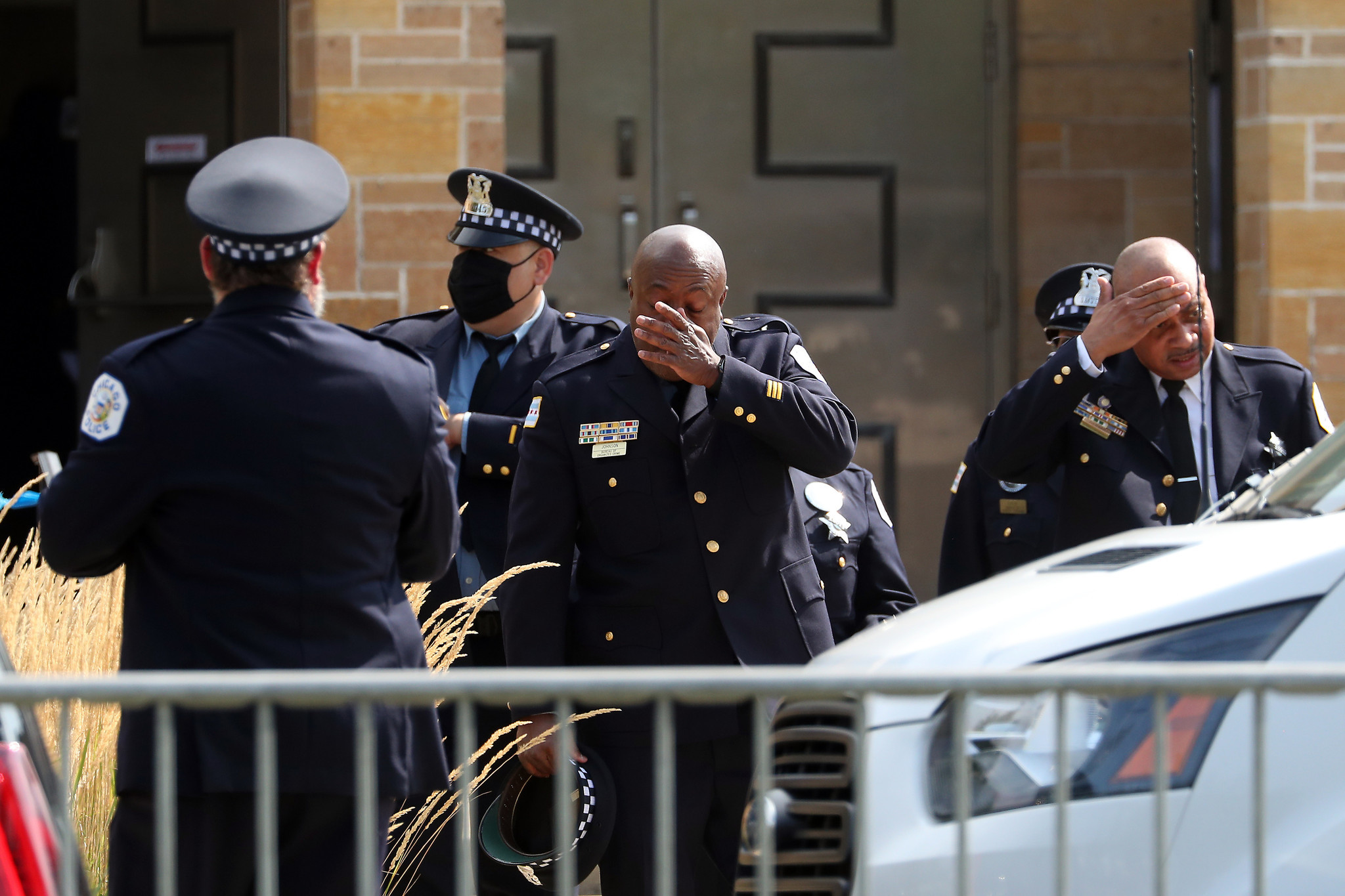 Mourners leave St. Rita of Cascia Shrine Chapel in Chicago...