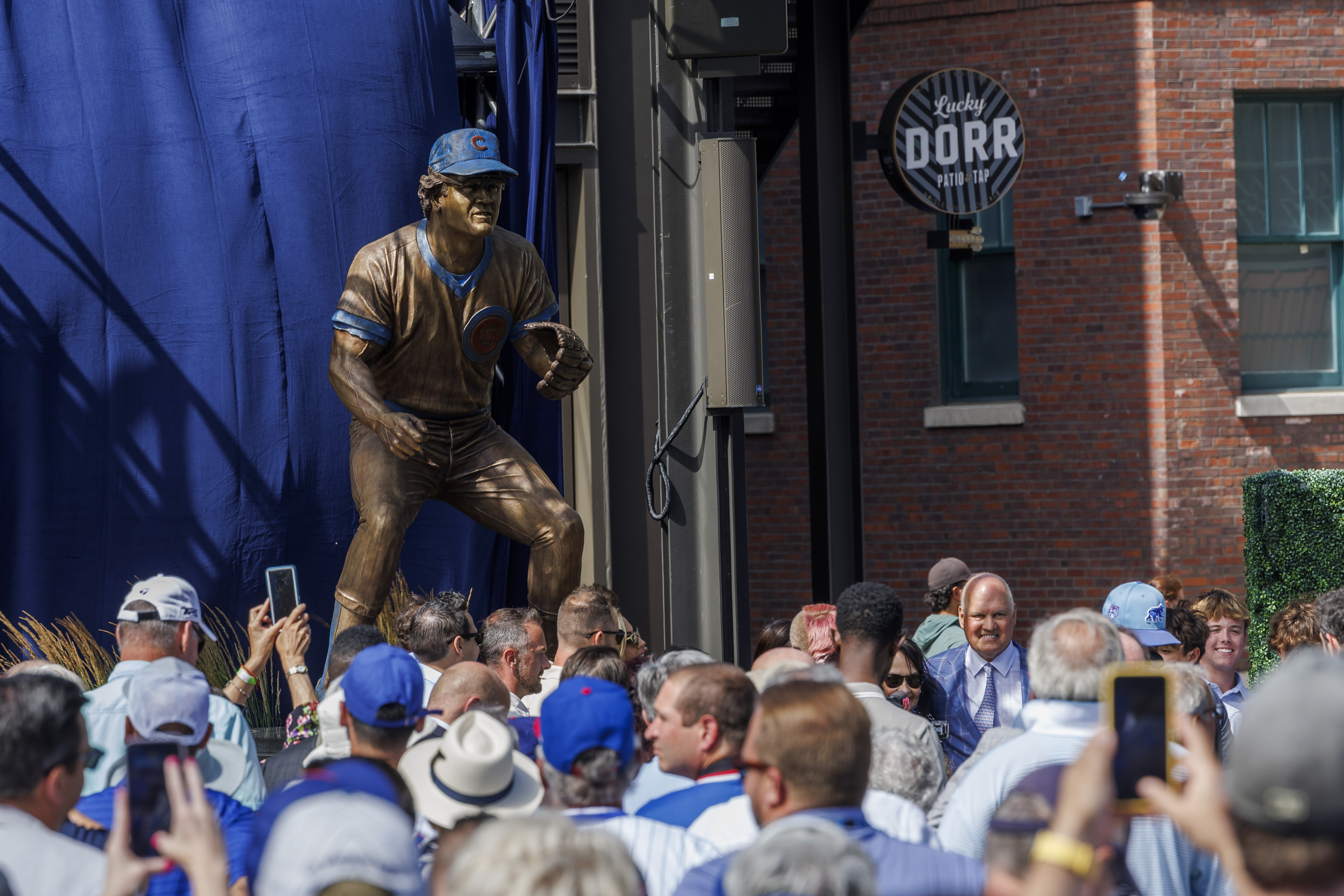 Former Cubs player Ryne Sandberg poses for a photo while attending a dedication ceremony for his statue outside Wrigley Field Sunday June 23, 2024 in Chicago. (Armando L. Sanchez/Chicago Tribune)