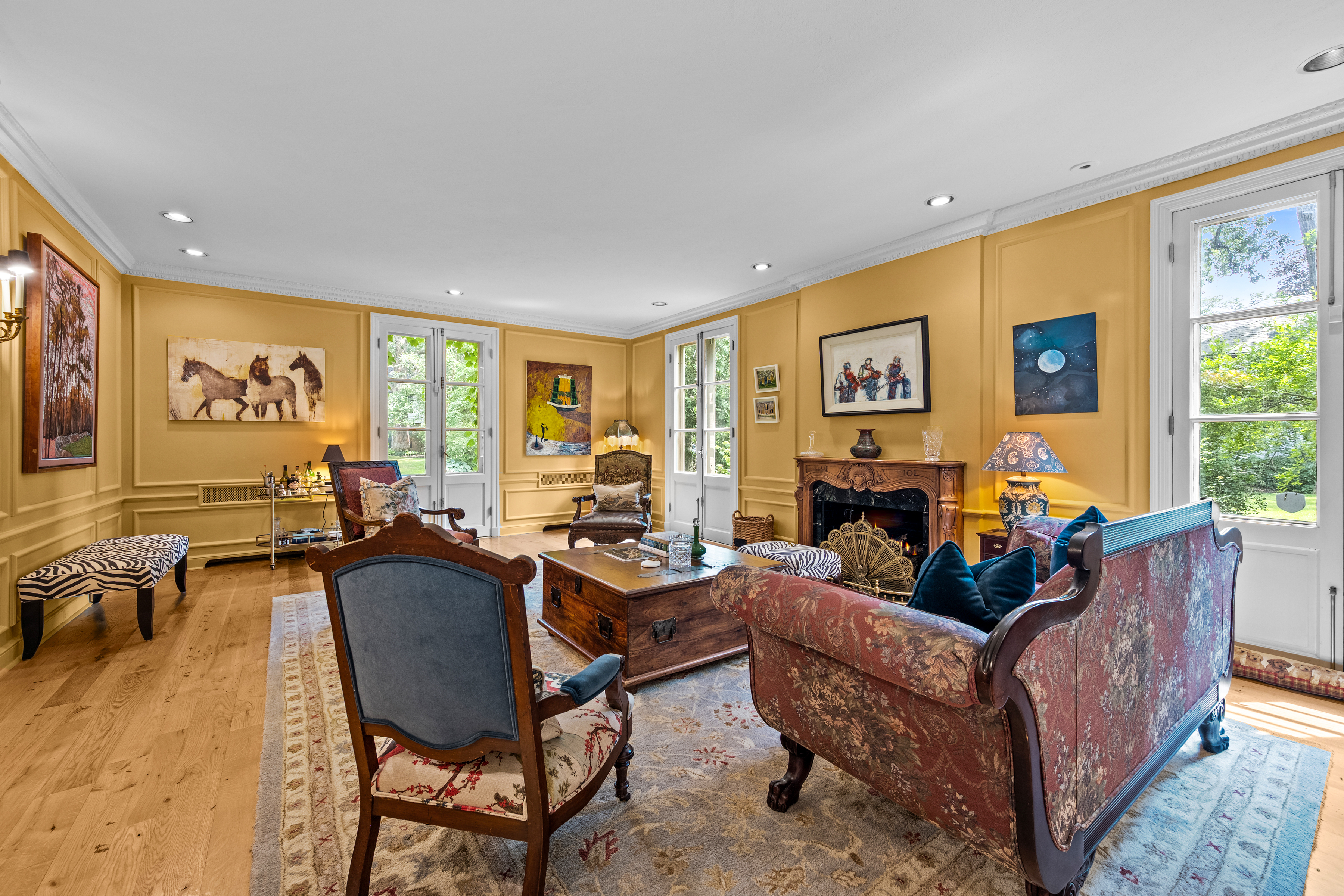Glencoe 6-bedroom home with Flagstone patio, parquet wood flooring (Phil Goldman/Summit Imaging)